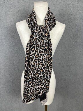 Charter Club Women's 100% Cashmere Leopard Print Luxury Soft Scarf One Size NWTs
